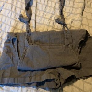 Black Linen Romper